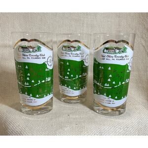 3 vintage high ball glasses WEST SHORE COUNTRY CLUB Camp Hill, PA Arnold Palmer